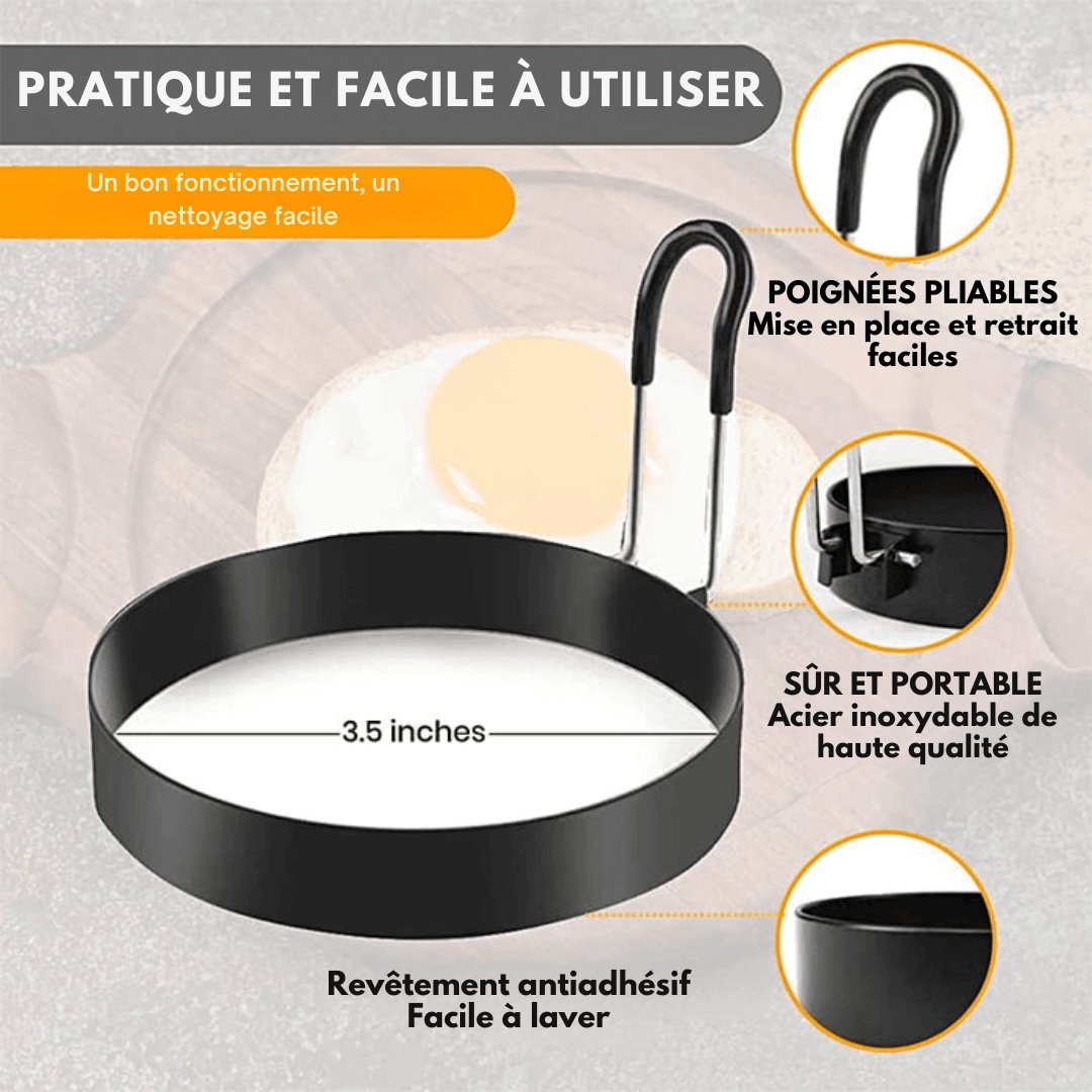 Round Non-Stick Crepe Mold in Stainless Steel – Professional Ring for Fried Eggs